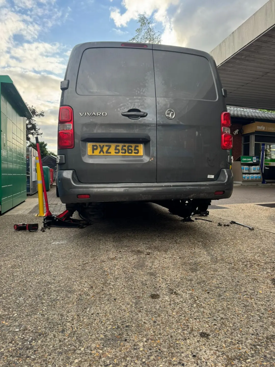 Fleet of tyres and tyres service dispatch vehicles parked and fully equipped